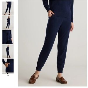 NEW Quince Mongolian Cashmere Super Soft Navy Blue Joggers